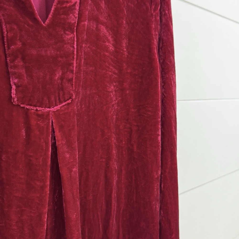 SUNDANCE VELVET NUANCE SILK TOP Women Small Wineberry Holiday Classic Pullover - Picture 5 of 11